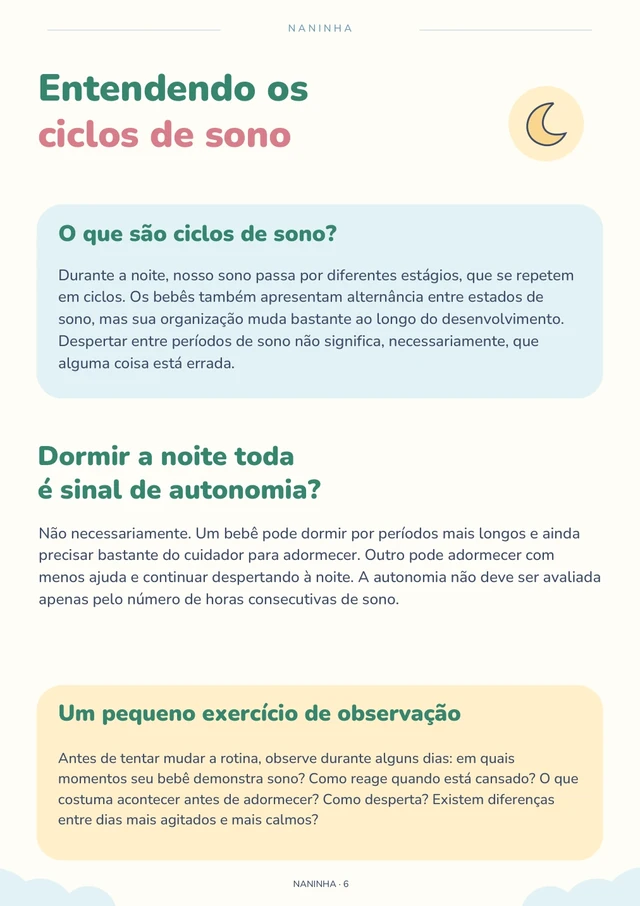 Página real do NANINHA: Entendendo os ciclos de sono
